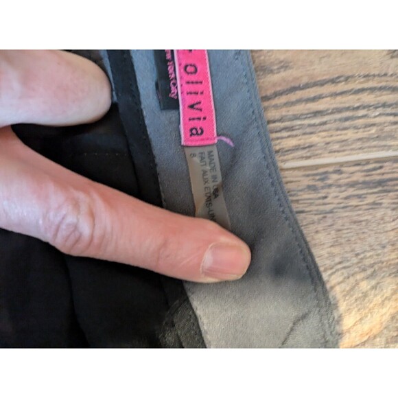 Alice + Olivia Womens Sz 8 Pants Olive Green Stretch Pleated Caree Trousers - Picture 9 of 11